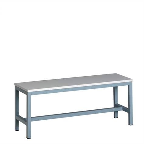 Bancă vestiar - bancă garderobă cu șezut din placaj de lemn culoare gri, lungime 2000 mm - Polak CZ, s.r.o.