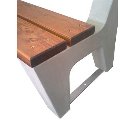 Parkbank mit Rückenlehne, mit Stahlbeton-Gestell und Massivholzleisten, Länge 1,5 m, mit Vorbereitung zur Verankerung - Bild4