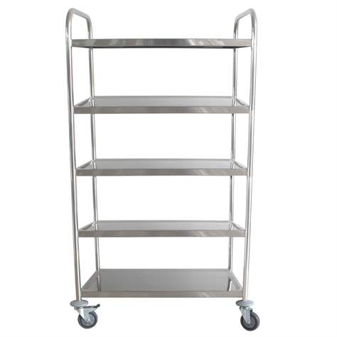Edelstahl Servierwagen 5 Etagen , HxBxL: 1560x590x910 mm - Bild2