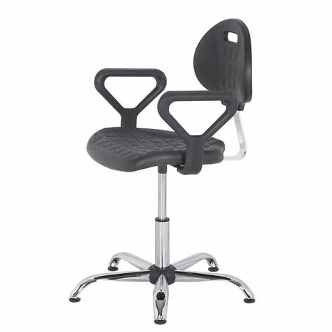 ESD-Arbeitsdrehstuhl PRO STANDARD CHL mit Armlehnen und Bodengleitern