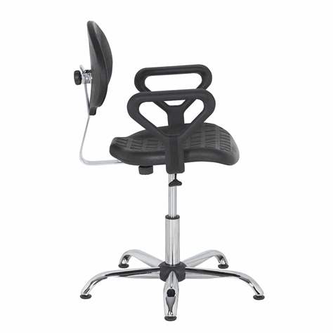 ESD-Arbeitsdrehstuhl PRO STANDARD CHL mit Armlehnen und Bodengleitern - Bild3