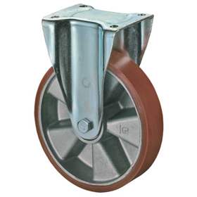 Transport-Bockrolle, Alufelge, Bandage Polyurethan, Durchm. 125 mm, Traglast 450 kg