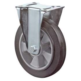 Transport-Bockrolle, Alufelge, Bandage Elastik-schwarz, Durchm. 100 mm, Traglast 150 kg