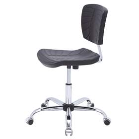 Arbeitsdrehstuhl MODERN niedrig, mit Rollen, schwarz.