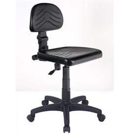 Arbeitsdrehstuhl STANDARD, niedrige Ausführung mit Rollen.