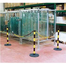 Kettenpfosten aus Kunststoff, Farbe Gelb/Schwarz