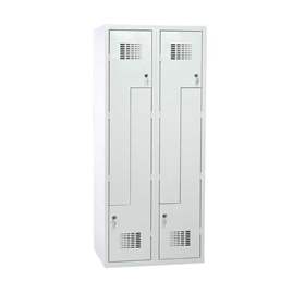 Šatňová skriňa 'Z' - WEMO 2 x 400 mm, farba dverí šedá RAL7035, bez nôh, cylindrický zámok