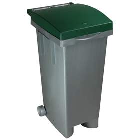 Coș gunoi din material plastic pentru materiale reciclabile, volum 80 l, capac culoare verde