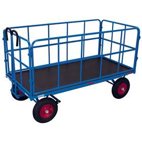 Handpritschenwagen VARIOfit mit 4 Bordwänden, 1200 x 800 mm, Tragfähigkeit 1000 kg