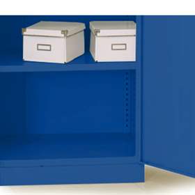 Poliță suplimentară, pas ajustare pe înaltime de 25 mm, LxlxH: 1000 x 370 x 28 mm, cap. port. max. 60 kg, albastră RAL5010