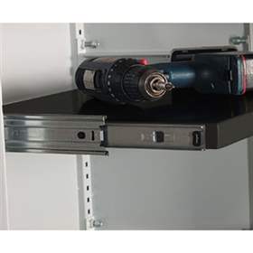 Ausziehbarer Fachboden, BxT: 1000 x 370 x 28 mm, Tiefschwarz RAL9005