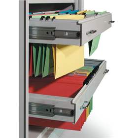 Auszugrahmen für A4-Hängetaschen, Breite 1000 mm, Lichtgrau RAL7035