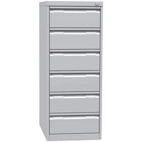 Hängeregistraturschrank ECONOMY, Format A6, sechs 2-bahnige Schubladen, HxBxT: 1012x460x623 mm, Lichtgrau RAL7035