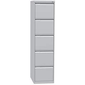Hängeregistraturschrank ECONOMY, Format A4, 5 Schubladen, HxBxT: 1628x405x623 mm, Lichtgrau RAL7035