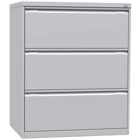 Hängeregistraturschrank ECONOMY, Format A4, drei 2-bahnige Schubladen, HxBxT: 1012x840x623 mm, Lichtgrau RAL7035