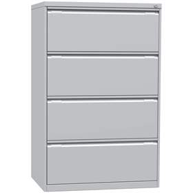 Hängeregistraturschrank ECONOMY, Format A4, vier 2-bahnige Schubladen, HxBxT: 1321x840x623 mm, Lichtgrau RAL7035