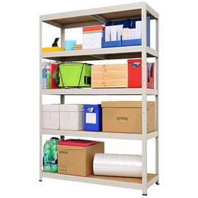 Zásuvný regál FUTUR, barva bílá, v x š x h: 1800x1200x450 mm, 5 polic, z MDF-desek