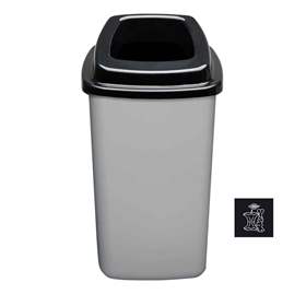 Abfallbehälter SORT, aus Kunststoff, Volumen 45 l, Farbe grau, Deckel schwarz