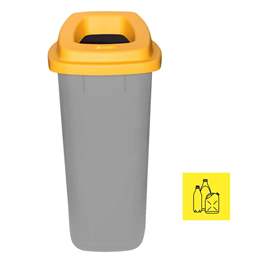 Abfallbehälter SORT, aus Kunststoff, Volumen 90 l, Farbe grau, Deckel gelb
