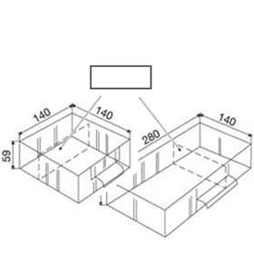 Querteiler für Schubladen 140 x 140 x 59 mm und 140 x 280 x 59 mm, VE 50 Stk.