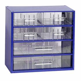 Schubladenmagazin 306 x 155 x 282 mm, Farbe blau, 6 Schubladen