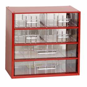 Schubladenmagazin 306 x 155 x 282 mm, Farbe rot, 6 Schubladen