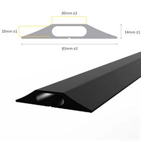 Kabelbrücke, Länge 3 m, Kabeldurchführung 30 x 10 mm, Schwarz