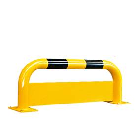 Rammschutz-Bügel mit Unterfahrschutz, Farbe gelb-schwarz, H x B: 350 x 1000 mm