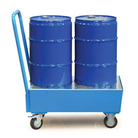 Fahrbare Auffangwanne aus Stahlblech, Auffangvolumen 215 l, LxBxH: 1200x800x425 mm