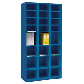 Stahlschrank mit 24 Kleinfächer, HxBxT: 1990 x 1000 x 435 mm, blau RAL5010