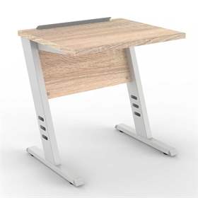 Schultisch, H x B x T: 720x700x580 mm, Gestell Lichtgrau RAL7035/ Abeitsplatte Lichteiche