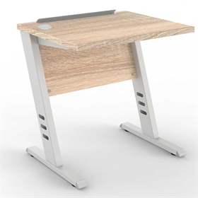 Schultisch, H x B x T: 760x800x700 mm, Gestell Lichtgrau RAL7035/ Abeitsplatte Lichteiche