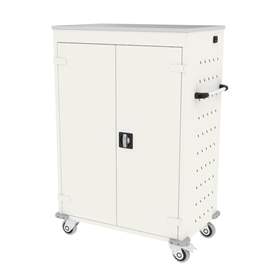 Schrank für Notebooks, mit Ladung, 20 Fächer, BxTxH: 920x540x1250 mm, Gehäuse Weiß RAL9010/ Türfarbe Weiß RAL9010