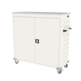 Schrank für Notebooks, mit Ladung, 30 Fächer, BxTxH: 1310x540x1250 mm, Gehäuse Weiß RAL9010/ Türfarbe Weiß RAL9010