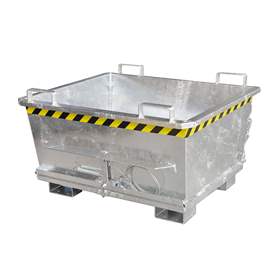 Kónický přepravník s výklopným dnem, objem 500 l, nosnost 1000 kg, d x š x v: 1040 x 1200 x 715 mm, žárově zinkovaná