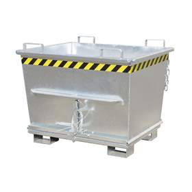 Konischer Behälter mit Bodenentleerung, Volumen 700 l, Traglast 1500 kg, LxBxH: 1040x1200x970 mm, feuerverzinkt