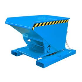 Der Kippbehälter mit 3-seitiger Kippfunktion, Volumen 300 l, Traglast 750 kg, LxBxH: 1460x1010x890 mm, Farbe Blau RAL5012