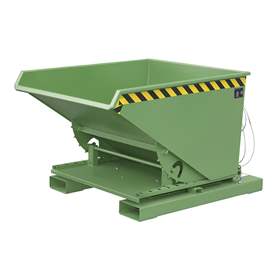 Der Kippbehälter mit 3-seitiger Kippfunktion, Volumen 600 l, Traglast 1000 kg, LxBxH: 1460x1070x890 mm, Farbe Grün RAL6011