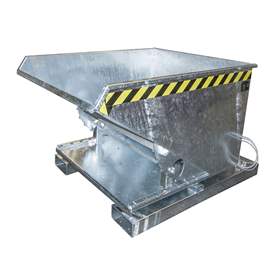 Der Kippbehälter mit 3-seitiger Kippfunktion, Volumen 600 l, Traglast 1000 kg, LxBxH: 1460x1070x890 mm, feuerverzinkt