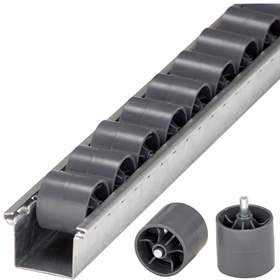 Cale de rulare cu role din plastic - conveior cu șine cu role transport 2 m, role cilindrice din plastic