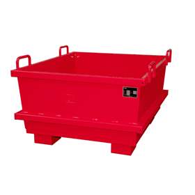 Containere din oțel, conice, stivuible, volum 500 l, lxLxH: 1040x1200x680 mm, roșu RAL3000