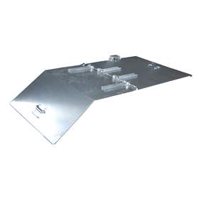 Capac galvanizat pentru container basculant, volum 230 l, ce se deschide din ambele părți