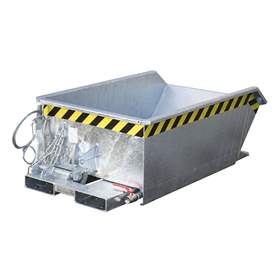 Mini-Kippbehälter mit Siebblech, Ablasshahn, Volumen 270 l, Traglast 1000 kg, dLxBxH: 1385x780x450 mm, feuerverzinkt