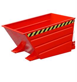 Der Kippbehälter mit niedriger Schüttkante, Volumen 500 l, LxBxH: 1375x800x730 mm, Farbe Rot RAL3000
