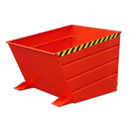 Der Kippbehälter mit niedriger Schüttkante, Volumen 650 l, LxBxH: 1445x800x890 mm, Farbe Rot RAL3000