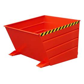 Der Kippbehälter mit niedriger Schüttkante, Volumen 800 l, LxBxH: 1375x1200x730 mm, Farbe Rot RAL3000