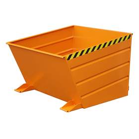 Der Kippbehälter mit niedriger Schüttkante, Volumen 1000 l, LxBxH: 1445x1200x890 mm, Farbe Orange RAL2000