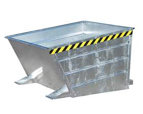 Der Kippbehälter mit niedriger Schüttkante, Volumen 500 l, LxBxH: 1375x800x730 mm, verzinkt