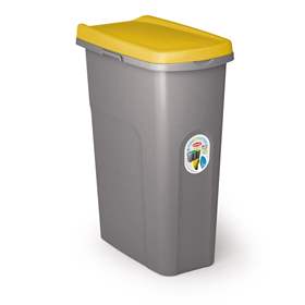 Koš plastový ECO SYSTEM na tříděný odpad, objem 40 l, víko žluté
