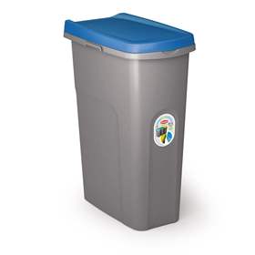 Coș gunoi din material plastic pentru materiale reciclabile ECO SYSTEM, volum 40 l, culoare albastru